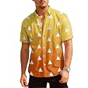 HUNTFAMI Hawaiian Button Down Shirt Unisex, Short Sleeve Floral Summer Shirt for Beach, Spring, Holiday &amp; Birthday Gift