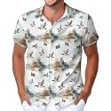 HUNTFAMI Hawaiian Button Down Shirt Unisex, Short Sleeve Floral Summer Shirt for Beach, Spring, Holiday &amp; Birthday Gift