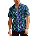 HUNTFAMI Hawaiian Button Down Shirt Unisex, Short Sleeve Floral Summer Shirt for Beach, Spring, Holiday &amp; Birthday Gift