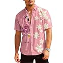 HUNTFAMI Hawaiian Button Down Shirt Unisex, Short Sleeve Floral Summer Shirt for Beach, Spring, Holiday &amp; Birthday Gift