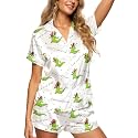HUNTFAMI Women's Short Satin Pajama Set, Lightweight Softness Sleepwear