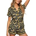 HUNTFAMI Women's Short Satin Pajama Funny Pajamas, Silky Lightweight Softness Sleepwear