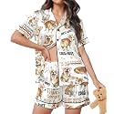 HUNTFAMI Women's Short Satin Pajama Set, Lightweight Softness Sleepwear