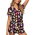 HUNTFAMI Women's Short Satin Pajama Set, Lightweight Softness Sleepwear