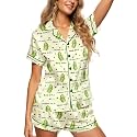 HUNTFAMI Women's Short Satin Pajama Set, Lightweight Softness Sleepwear