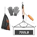 Hunting Game Hoist Gambrel with Elk Hoist Dual Pulley Lift System and Deer Hanger, Hunting Game Hanging Kit for Deer Butcher and Skinning, Max to 700 LB, Hunting Gifts for Men