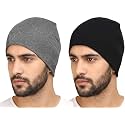 Men's Cotton Skull Cap | Soft Stretchable Beanie Cap for Men | Lightweight Breathable Head Cap for Biking, Running, Gym, Helmet (Pack of 2)