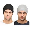 Men's Cotton Skull Cap | Soft Stretchable Beanie Cap for Men | Lightweight Breathable Head Cap for Biking, Running, Gym, Helmet (Pack of 2)