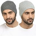 Men's Cotton Skull Cap | Soft Stretchable Beanie Cap for Men | Lightweight Breathable Head Cap for Biking, Running, Gym, Helmet (Pack of 2)