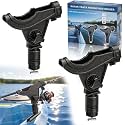 Huntury Kayak Track Fishing Rod Holder with Twist-to-Lock Adapter, 360 Degree Adjustable Track Adapter, Compatible with Spinning, Baitcasting, Kayak Fishing Accessories(Pack of 1)