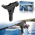 Huntury Kayak Track Fishing Rod Holder with Twist-to-Lock Adapter, 360 Degree Adjustable Track Adapter, Compatible with Spinning, Baitcasting, Kayak Fishing Accessories(Pack of 1)