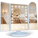 HUONUL 2X/3X/10X Magnifying Vanity Mirror with Light, Trifold Makeup Mirror