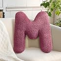Initial Letter Pillow Cute Alphabet M Pillow Cushion