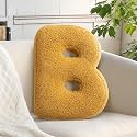 Ginger Letter B Pillow Cute Decorative Alphabet Initial Throw Pillow