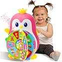 Hurdaos Toys for 1 Year Old Girl, Musical Penguin Learning Toy for Toddlers 1-3, Birthday Gifts for 1, 2 Year Old Girls Boys, Interactive Bilingual Educational Toy with Lights & Sounds