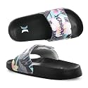Hurley Kids NAIA Slides Adjustable Strap Slip-On Sandals Indoor and Outdoor EVA Footbed Shower Slides for Girls and Boys