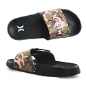 Hurley Kids NAIA Slides Adjustable Strap Slip-On Sandals Indoor and Outdoor EVA Footbed Shower Slides for Girls and Boys