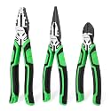 HURRICANE 3-Piece Pliers Set - Heavy-Duty with 8-Inch Linesman, Needle Nose Pliers and 6-Inch Diagonal Cutters for Basic Repair
