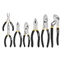 HURRICANE 7-Piece Pliers Set – 8" Water Pump, 8"/6" Slip Joint, 7" Linesman, 6" Diagonal, 6" & Mini Long Nose, Carbon Steel, Anti-Slip Double-Dipped Handle for Home, DIY, Automotive