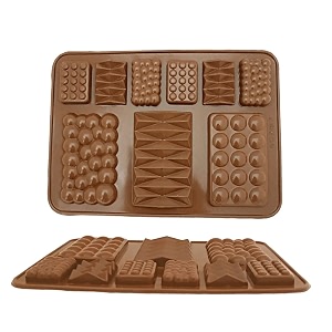 husaini mart  1pcs 9 holes multipurpose diy baking tool silicone non-stick chocolate waffle biscuit mould rectangle kitchen supplies multicolored pack of -1 design - 2