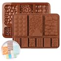 HUSAINI MART | 1Pcs 9 Holes Multipurpose DIY Baking Tool Silicone Non-Stick Chocolate Waffle Biscuit Mould Rectangle Kitchen Supplies (Multicolored) (Pack of -1) (Design:- 4)