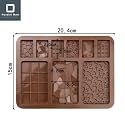HUSAINI MART | 1Pcs 9 Holes Multipurpose DIY Baking Tool Silicone Non-Stick Chocolate Waffle Biscuit Mould Rectangle Kitchen Supplies (Multicolored) (Pack of -1) (Design :- 1)