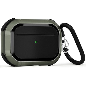 hush protective airpods pro cover case - durable armor case compatible with airpods pro green