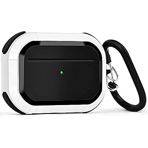 hush protective airpods pro cover case - durable armor case compatible with airpods pro white