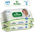 Hushabye Soft Milk Cleansing Baby Wipes with Vitamin E, Gentle Care, Pack of 2