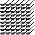 Hushee 100 Pcs Asian Soup Spoon Chinese Soup Spoons Bulk, Black
