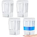 Hushee 4 Pcs Wall Mounted Soap Dispenser,27 Oz 800 Ml,White