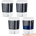 Hushee 4 Pcs Wall Mounted Soap Dispenser,27 Oz 800 Ml,Brown