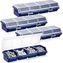 Hushee 4 Pcs Screw Organizer Box with Lid 4 Compartments, Blue