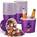 Hushee 50 Pcs Halloween Paper Food Bucket, Witch's Hat, 64 oz