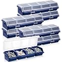 Hushee 6 Pcs Screw Organizer Box with Lid 4 Compartments, Blue