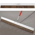 Hushee Aluminum Backed Concrete Broom, Concrete Broom Finishing with Clevis Handle Bracket, 48-inch for Driveways, Sidewalks, Wet Concretes(Mixed Hair)