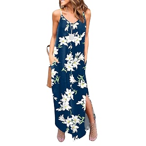 HUSKARY Womens Summer Casual Sleeveless V Neck