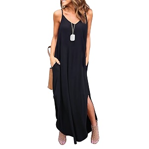 HUSKARY Womens Summer Casual Sleeveless V Neck