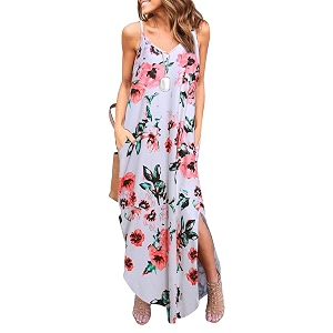 HUSKARY Womens Summer Casual Sleeveless V Neck