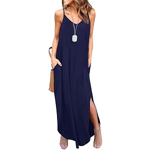 HUSKARY Womens Summer Casual Sleeveless V Neck
