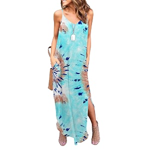 HUSKARY Womens Summer Casual Sleeveless V Neck