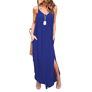 HUSKARY Womens Summer Casual Sleeveless V Neck