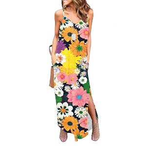 HUSKARY Womens Summer Casual Sleeveless V Neck