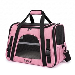 husky amp purr pet carrier for cats amp small dogs  airline approved soft-sided cat bag carrier  cat carrier amp dog carrying bag with breathable mesh washable bed  pet travel bag for up to 75 kg