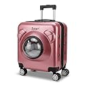 Husky & Purr Pet Carrier with Wheels for Cats & Small Dogs | Durable Cat Bag Carrier Trolley with Mesh and Transparent Dome Front, Telescopic Handle, Up to 8kgs