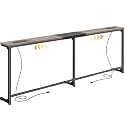 Huuger 63.4-78.3'' Extendable Behind Couch Table with Outlets, Oak