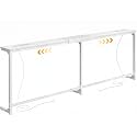 Huuger 63.4-78.3'' Extendable Behind Couch Table with Outlets, White