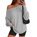 Huukeay Women's Off The Shoulder Shirts Oversized Tops