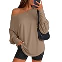 Huukeay Women's Off The Shoulder Shirts Oversized Tops
