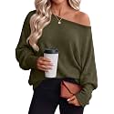 Huukeay Women's Off The Shoulder Shirts Oversized Tops